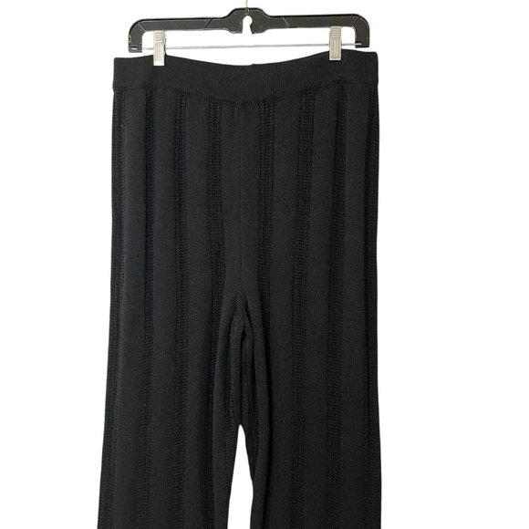 ASOS Knit Beach Pants Black Pull On Festival Stretch High Rise Crop Capri US 14 - Picture 3 of 6